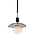 Hudson Valley Lighting - Julien, 1-Light Pendant, Polished Nickel Finish, Opal Matte Glass Shade - Julien manages to feel at once mid-century modern and futuristic. Its textured black and metal contrast, its satellite shades, and its LED Bulbs (Not Included) make it an attractive and environmentally conscious choice.