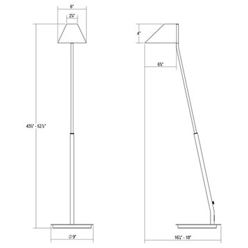Pitch LED Floor Lamp, Brass