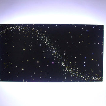 Ceiling Design Fiber optic star ceiling LED lights panels art in the Kitchen