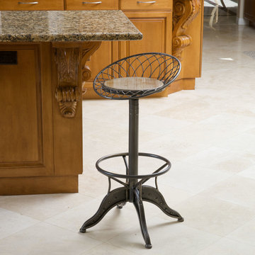 Industrial Living Space w/ Steel Bar Stool