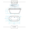 Mermaid 60" Freestanding White Bathtub, Polished Chrome Tub Filler & Trim Kit