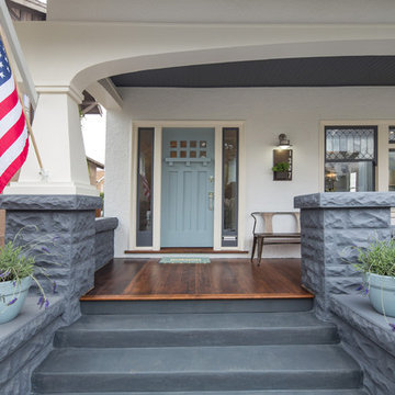 Hamptons-inspired casual/chic restoration of a grand Glenview Craftsman