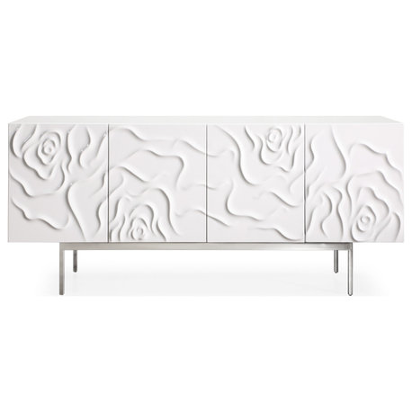Modrest Gwen Modern White High Gloss Buffet