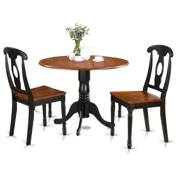 Dlke3-Bch-W 3-Piece Small Kitchen Table Set- Small Table and 2 Dining Chairs