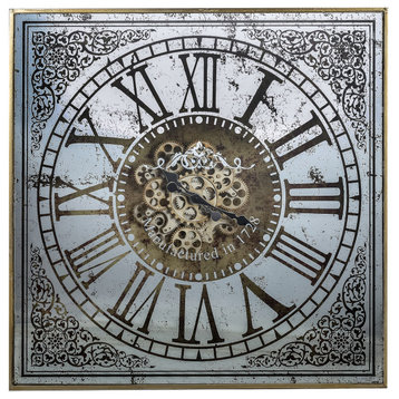 Arria Randall Wall Clock, Antique Silver