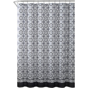 Grey White Canvas Fabric Shower Curtain Vintage Postal Paris