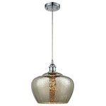 Innovations Lighting - Large Fenton 1-Light LED Mini Pendant, Polished Chrome, Glass: Mercury - A truly dynamic fixture, the Ballston fits seamlessly amidst most decor styles. Its sleek design and vast offering of finishes and shade options makes the Ballston an easy choice for all homes.