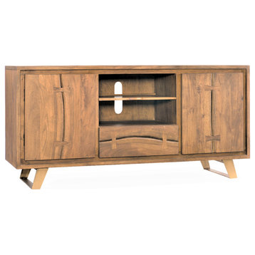 64" Rustic Live Edge Butterfly Joint TV Stand Media Console Modern Alaska