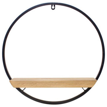Melrose Iron Circle Shelf With Brown And Black Finish 82509DS
