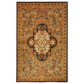 Safavieh Classic Collection CL220 Rug, Beige/Olive, 7'6"x9'6"