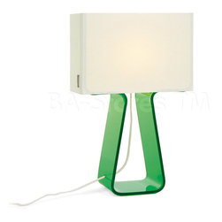 Tube Top Table Lamp in Green - Table Lamps
