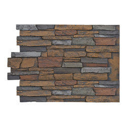 143-36-BRECKENRIDGE DEEP WIDE STACKED DESIGN WALL PANEL - 36"H - Wall Panels