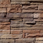 Mountain View Stone - Ready Stack, Chardonnay, 45 Sq. Ft. Flats - The ready stack stone panel system was designed for the do-it-yourself enthusiast, light weight and easy to install. Mountain View Stone ready stack chardonnay forest has straight lines with rugged stone texture. No experience or masonry skills are needed to install ready stack panels, and they install up to 4 times faster than your typical manufactured stone veneer. This stone is sure to add a unique beauty and elegance to your next project. Ready stack is a stone veneer panel product measuring 1.5" to 2.5" thick and therefore thinner than traditional stone siding for easier, lighter handling. All our manufactured stone veneer products are suitable for interior applications such as stone accent walls or stone fireplaces as well as exterior applications such as stone veneer siding. Mountain View Stone ready stack is available in boxes of 9 square foot flats, boxes of 6.5 lineal foot matching corners, and 150 square foot bulk crates. Samples are available on all of our brick veneer and stone veneer products.