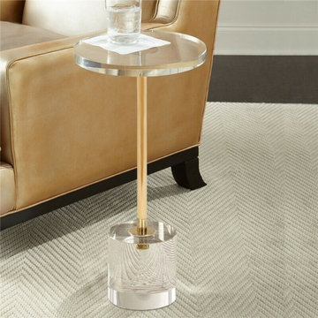 Modern Glass and Lucite Side End Tables