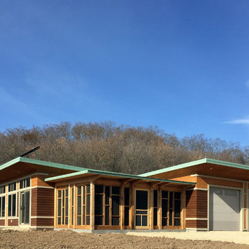 Exterior view of the east-facing front entry.