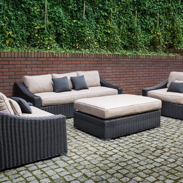 Toja Patio Furniture - Tuscan Couch Set - Red Brick Wall
