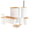 White PADANG Toothbrush Holder & Toothpaste Holder with Bamboo Top