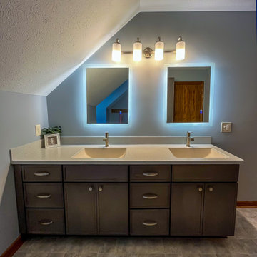 Kids Bathroom Update with Medallion Apollo Dockside Stain Vanity