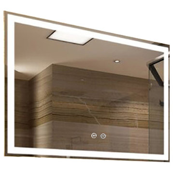 Radiant Dimmable LED Mirror with Defogger, 48"x36"x1.75"