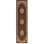 Unique Loom - Unique Loom Brown Washington Reza 2' 2 x 8' 2 Runner Rug - The gorgeous colors and classic medallion motifs of the Reza Collection will make a rug from this collection the centerpiece of any home. The vintage look of this rug recalls ancient Persian designs and the distinction of those storied styles. Give your home a distinguished look with this Reza Collection rug.