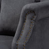 Cortes Classic Velvet Fabric Upholstered Armchair, Gray