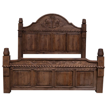 Sedona Rustic Hand-Carved Bed, King