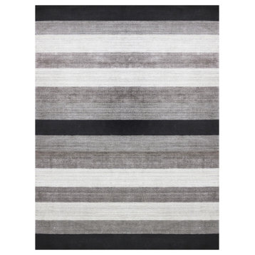 Amer Rugs Blend BLN-15 Charcoal Gray Hand-woven - 2'x3' Rectangle Area Rug