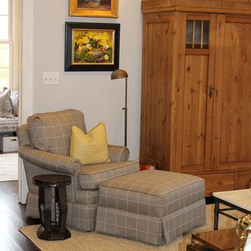 Reupholstered Chair and Ottoman