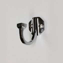 Octagonal Plate Single Robe Hook #2553 in Polished NIckel - Robe & Towel Hooks