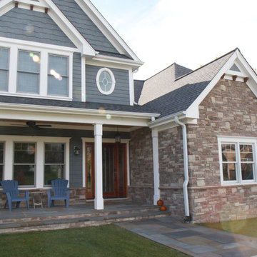 Exterior Stone Veneer using Cobble and Ledge Stones
