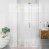 78"x43.5" Frameless Shower Door Wall Hinge, Polished Brass
