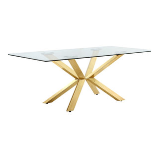 Capri Dining Table, Gold - Contemporary - Dining Tables - by HedgeApple