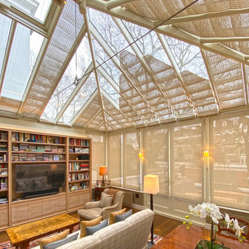 London Terrace Conservatory - French Pinoleum Blinds and Screen Roller Blinds