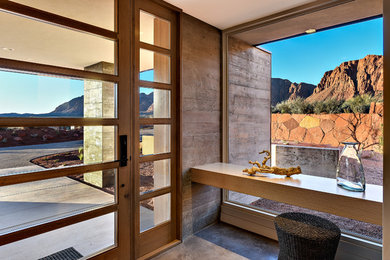 Southwest single front door photo in Salt Lake City with a glass front door
