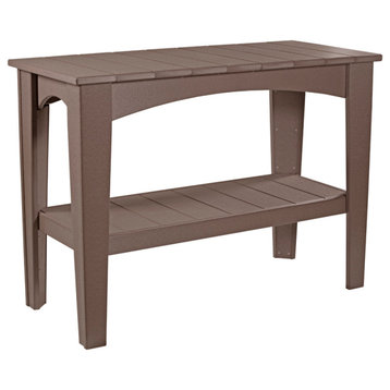 Poly Island Buffet Table, Chestnut Brown