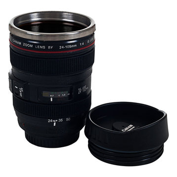 Camera Lens Coffee Mug with Lid, 1 Mug