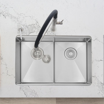 28L x 19W-inches Undermount Double Bowl Stianless Steel Workstation Kitchen Sink