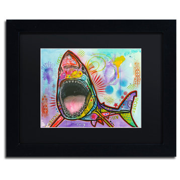 Dean Russo 'Shark 1' Framed Art, 11x14, Black Frame, Black Mat