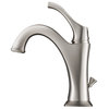 Kraus Arlo Single Handle Basin Faucet, Lift Rod Drain, Spot-Free SS, Set of 2