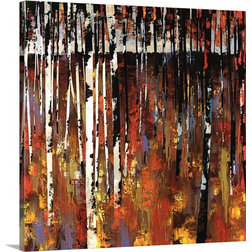 Contemporary Prints And Posters Gallery-Wrapped Canvas Entitled Into The Woods Again, 16"x16"
