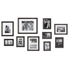 Lavish Home Picture Frame Set, 11x14 Frames Pack For Picture Gallery Wall  With Stand and Hanging Hooks, Set of 6 (Black)