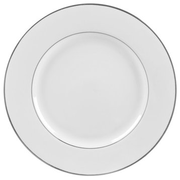 Double Line Luncheon Plates, Set of 6, Silver