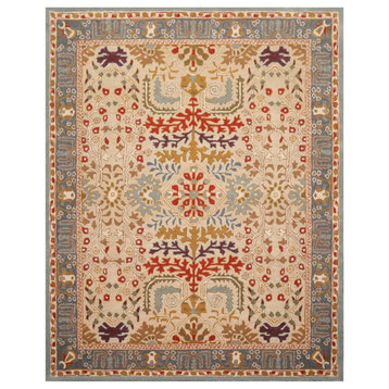 9'9''x13'9'' Hand Tufted Wool Art andCraft Oriental Area Rug, Beige Color