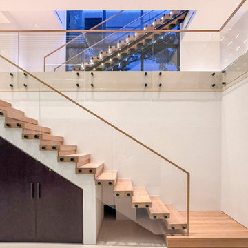 Project #126 | Contemporary Staircases with Integrated LEDs & Glass Railing