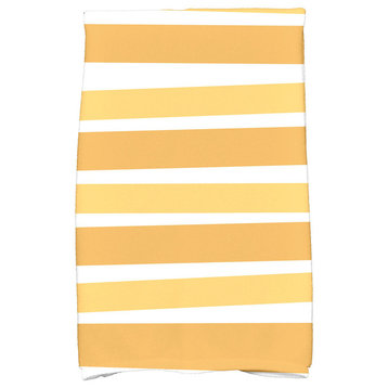 Stripes Holiday Stripe Print Kitchen Towel, Gold