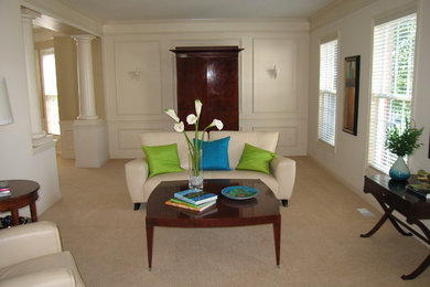 Living room - contemporary living room idea in Columbus