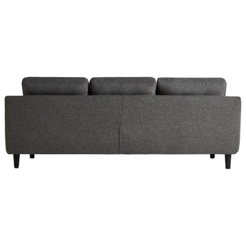 Right Facing Chaise Convertible Sofa Bed in Charcoal Grey