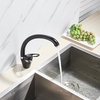 360 Rotated Swivel Spout Kitchen Sink Faucet, Black With Dot