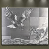 Metal Wall Art Huge 20 panels Silver Eagle