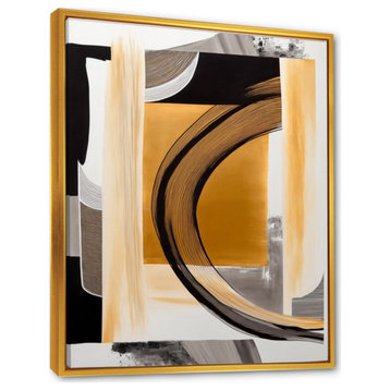 Glam Art Deco Abstract III Framed Canvas, 24x32, Gold